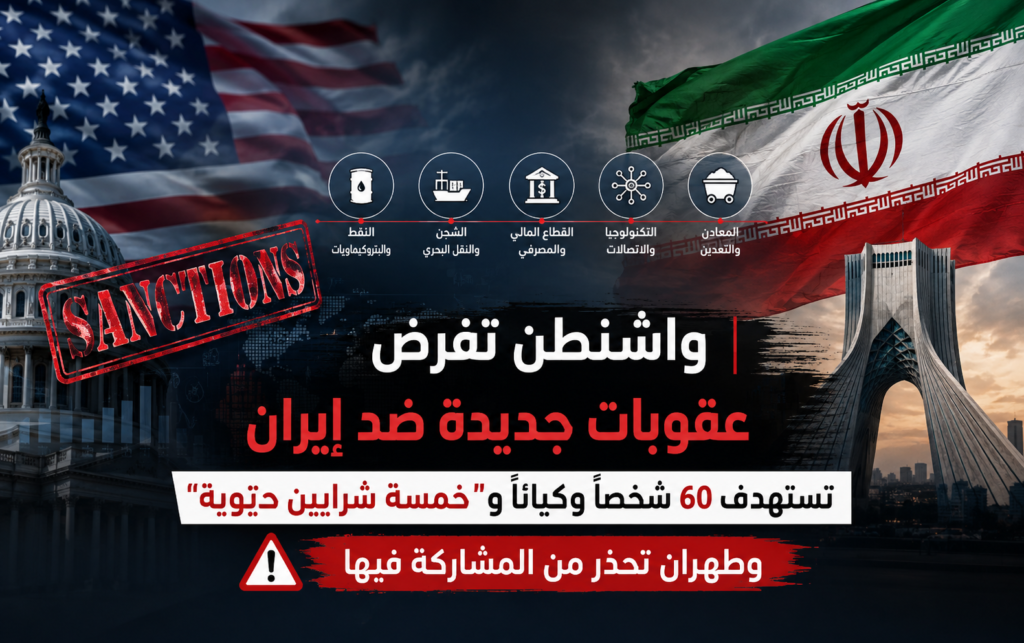 واشنطن تفرض عقوبات جديدة ضد إيران تستهدف 60 شخصاً وكياناً