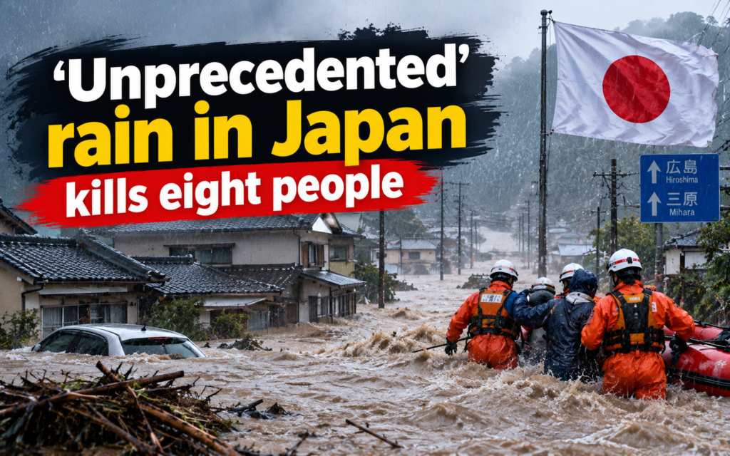 Unprecedented’ rain in Japan kills eight people