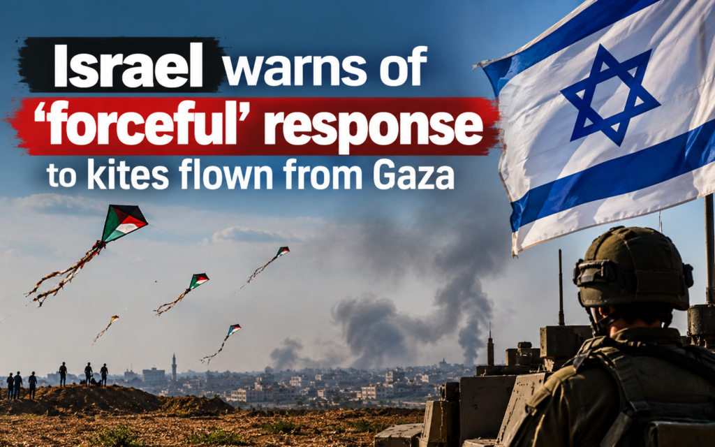 Israel warns of forceful response to kites flown from Gaza