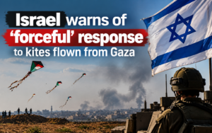 Israel warns of forceful response to kites flown from Gaza