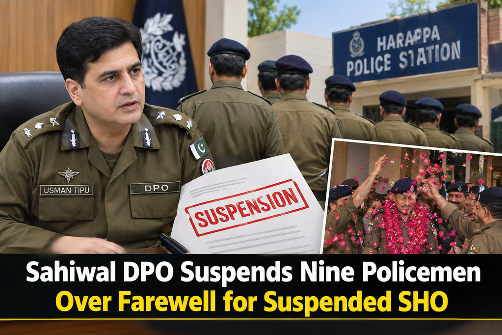 Sahiwal DPO suspends nine policemen over farewell for suspended SHO